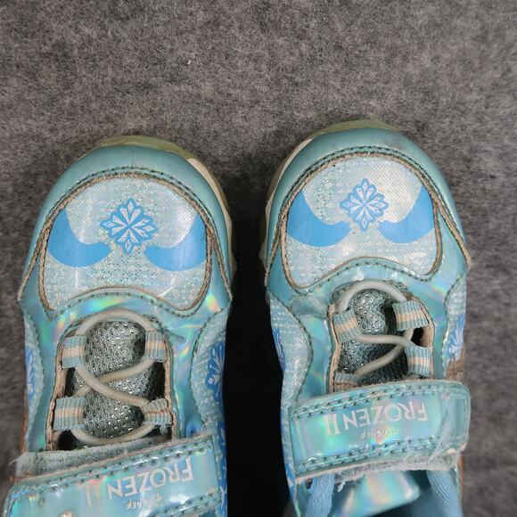 Frozen Shoes Kids Toddler 9 Casual Sneakers Anna Elsa Disney Characters Easy On - Picture 7 of 12